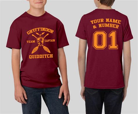 Custom Gryffindor Quidditch Youth Shirt Harry Potter Shirt Etsy