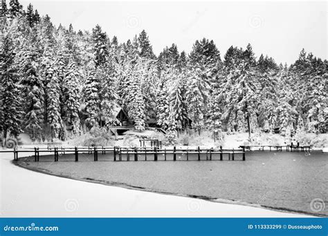 Lake Tahoe After A Snow Storm Stock Image Image Of Shore Mountain