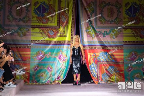 Italian Fashion Designer Donatella Versace At The End Of The Versace