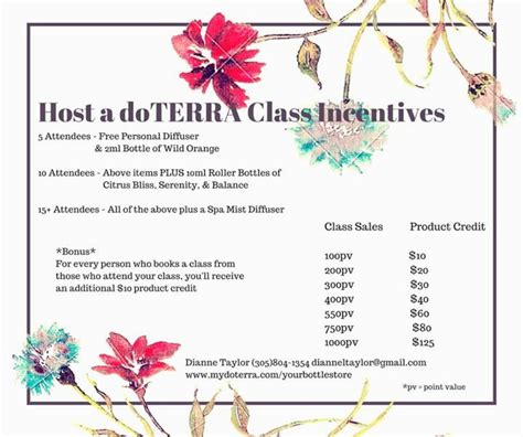 Dōterra Class Host Incentives Essential Oils Pinterest Doterra