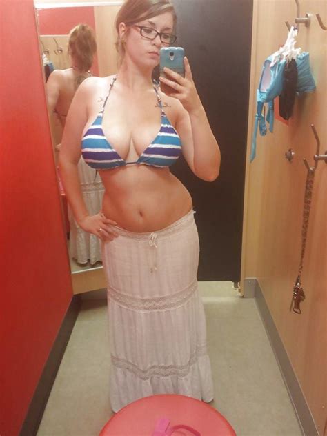 Nerdy Amateur With Huge Boobs Naked In Changing Room Busty Photo