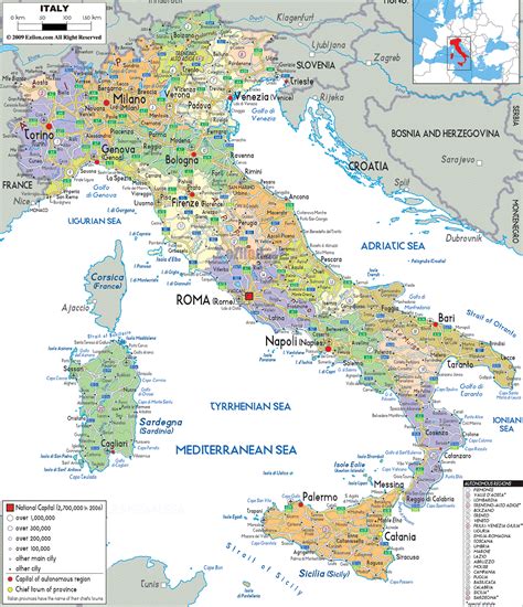 Ela é o 'salto' da. Italia Mapa Político | Mapa de Italia Ciudades