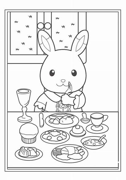 Coloring Calico Critters Pages Sylvanian Families Fun