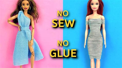 Easy Diy Barbie Clothes 👗 No Sew No Glue How To Make Barbie Doll