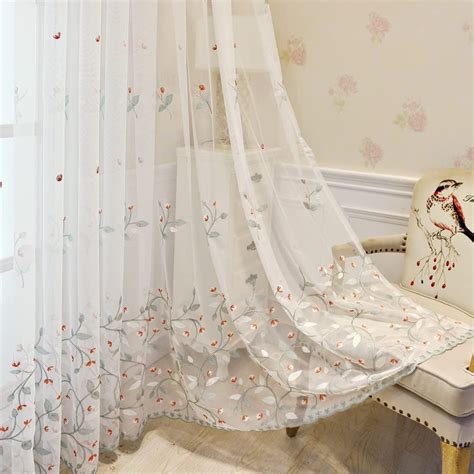 Pureaqu Rod Pocket Sheer Curtains 72 Inches Long With