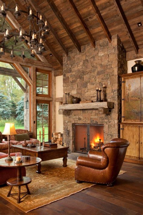 Dazzling rustic living room basically, this one is a living room which is dominated by wood (walls, flooring, and ceiling) which look absolutely stunning. 35 Classy Rustic Living Room Design Ideas - Interior Vogue