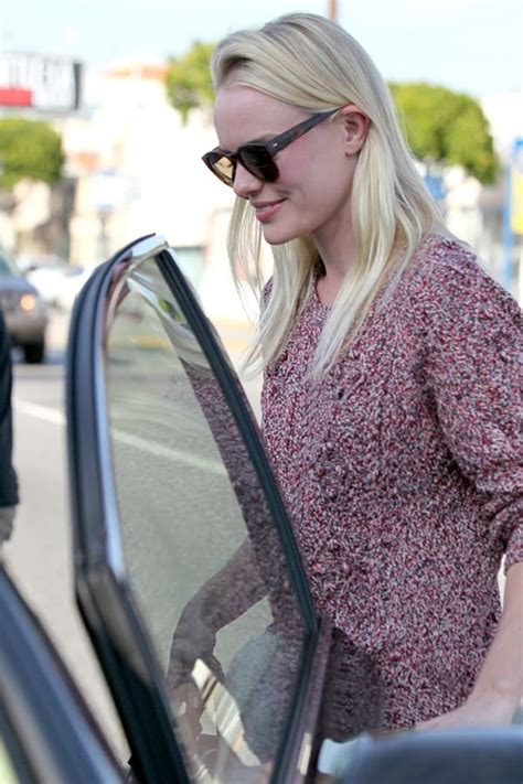 Kate Bosworth In Cable Knit Sweater With Vanessa Bruno Bag