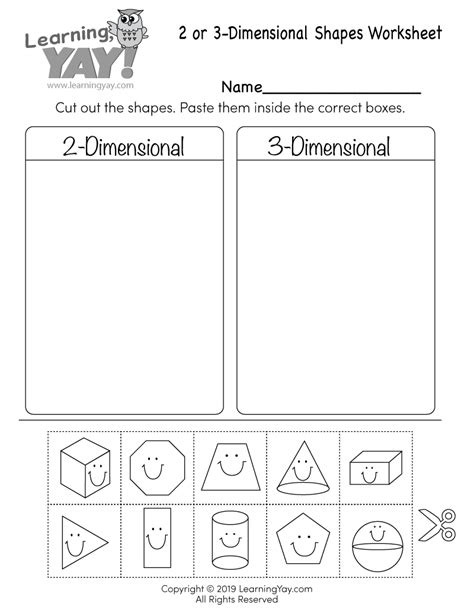 Sorting 2d And 3d Shapes Worksheet For 1st Grade Free Printable