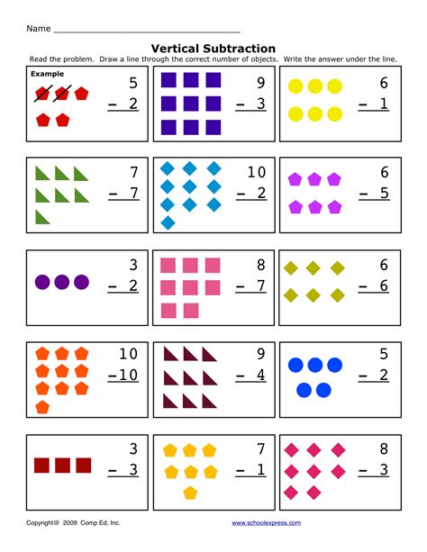 Subtraction Worksheet For Kindergarten Kindergarten Worksheets Maths