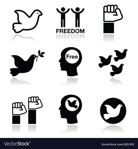 Flying Birds Stylized Symbols Of Freedom Typography Ba