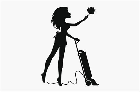 Silhouette Of Woman Cleaning Free Transparent Clipart Clipartkey