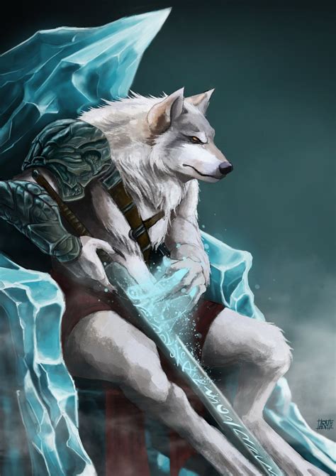 Wolf Anthro Warrior Hueso Wallpaper