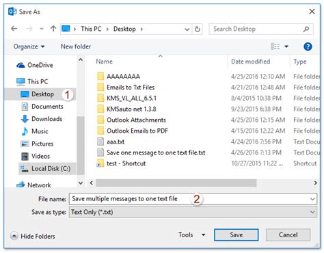How To Save Multiple Email Message As Text Files In Outlook