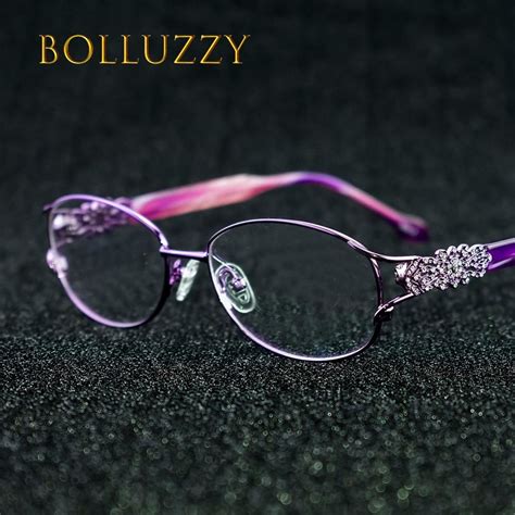 bolluzzy women s eyeglasses frame diamonds rhinestone golden hollow out bo2399 monturas de