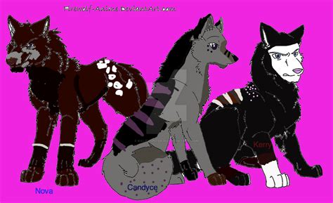 Three Wolves Lineart By Firewolf Anime D5rg2ny By Kalifhunter20 On