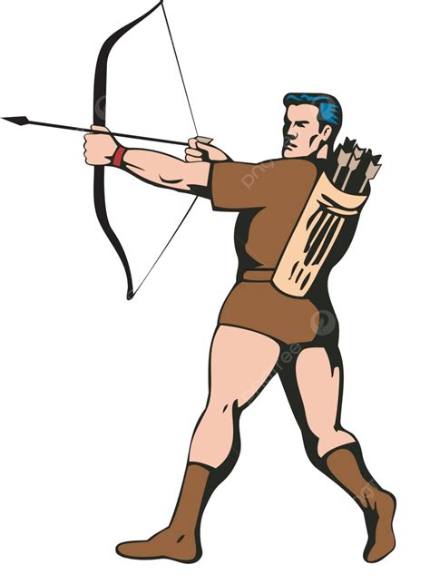 Archer Shooting Arrow Illustration Archer Shooting Vector Illustration