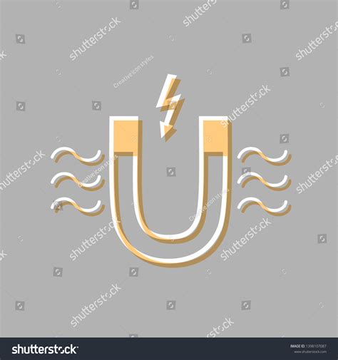 Magnet Magnetic Force Indication Emboss Effect Stock Vector Royalty
