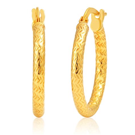 9ct Yellow Gold Silver Filled Darling 15mm Hoop Earrings 15251233 Jewellery Shiels Jewellers