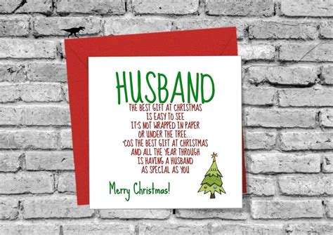 merry christmas husband best t greeting card love funny etsy