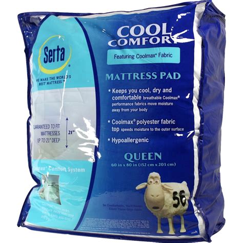 Dries 100% faster than cotton, actually balances your body temperature, pulls moisture away from your skin, and leaves you a cooler, drier, and more comfortable sleeping surface. Serta Cool Comfort Mattress Pad | Mattress Pads ...