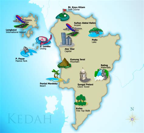 Alor setar is located approximately 93 kilometers north of penang. Kedah Map