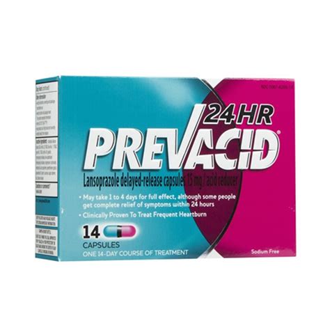 Prevacid 24 Hour Lansoprazole Delayed Relse 15 Mg Capsules 14