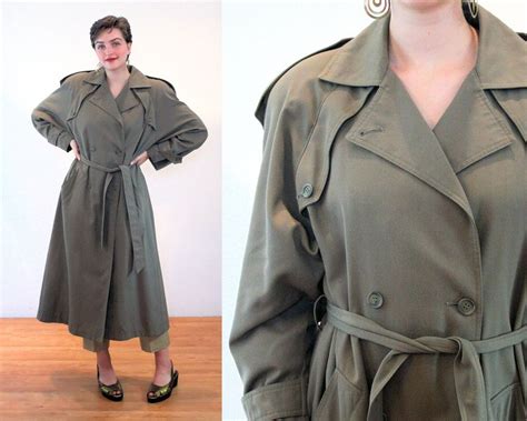 80s belted trench coat l vintage double breasted j gallery etsy trench coat belted trench