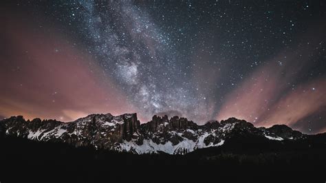 Download Wallpaper 1920x1080 Nature Mountains Starry Sky Beautiful