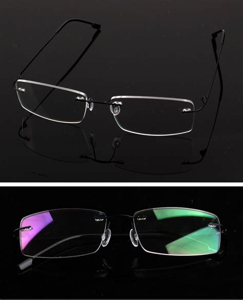 agstum titanium alloy flexible rimless hinged frame optical eyeglasses frames titanium alloy