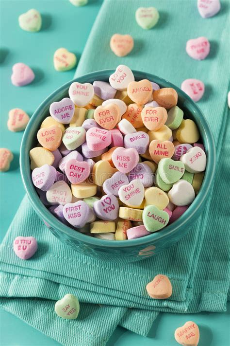 Candy Conversation Hearts For Valentine S Day Stock Image Image Of