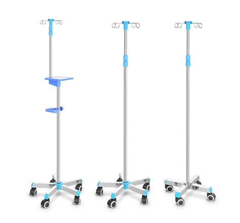 Iv Infusion Pump Stands With Patient Monitor Tray