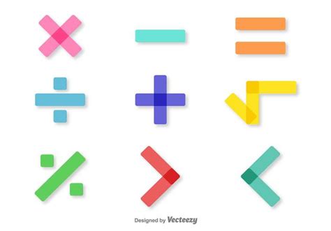 Vector Colorful Math Symbols Set 113708 Vector Art At Vecteezy