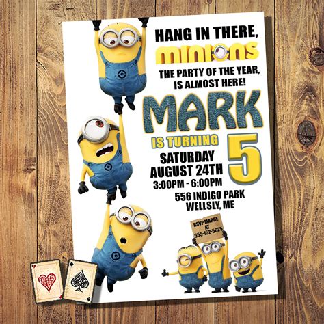 Hang In There Minions Minions Birthday Party Despicable Me Etsy