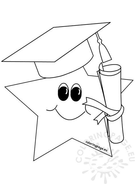 Cute Graduate Star Coloring Page