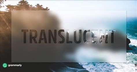 Translucent Definition Grammarly Blog
