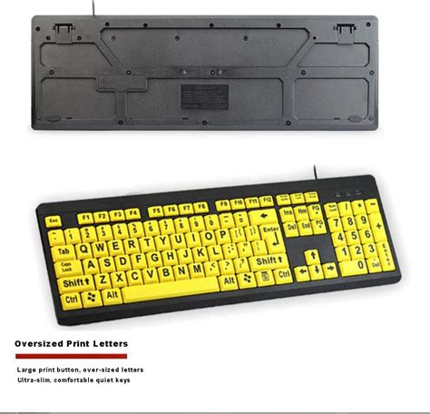 Buy Boogiio Large Print Computer Keyboard Wired Usb High Contrast