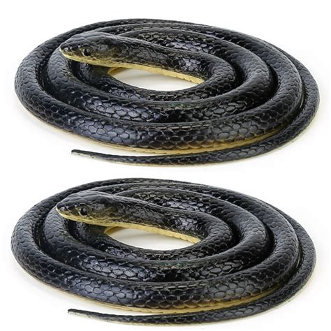 2pcs 50in Long Realistic Rubber Snakes Toy Thick Durable Fake Snake