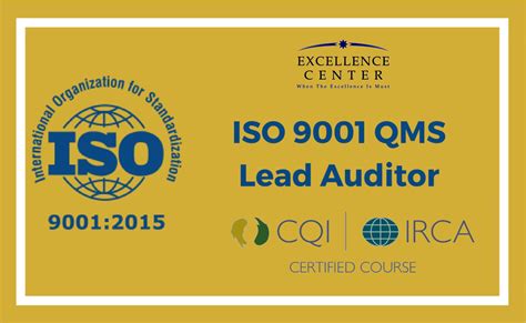 Iso 90012015 Qms Lead Auditor Certifica Excellence Center