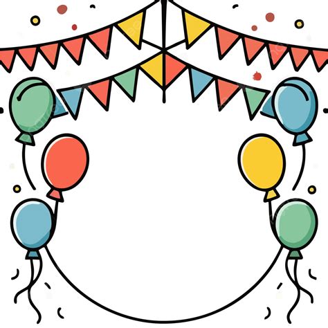 Happy Birthday Image Frame Hand Drawn Vector Transparent Icon Happy
