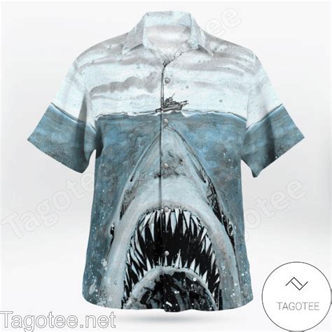 Ocean Shark Jaws Unisex Hawaiian Shirt Tagotee