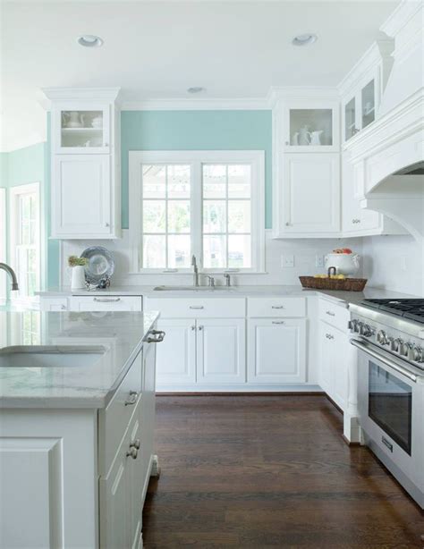 White Kitchen Cabinets With Blue Walls Dream House