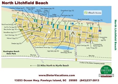North Litchfield Beach Map Pawleys Island Litchfield Beach Island