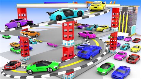 Racing Cars Coloring With Colors Balls Learning Colors For Children