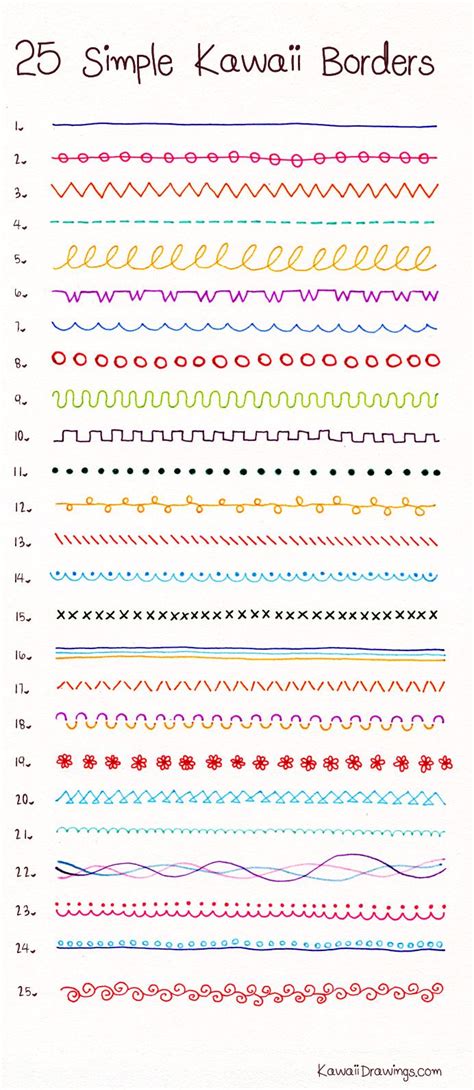 25 Simple Kawaii Borders Bullet Journal