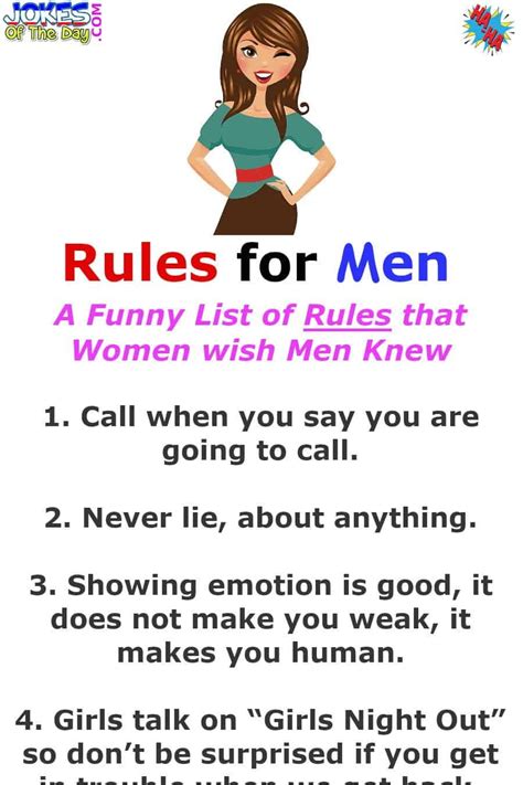 rules for men a funny list of rules that women wish men knew jokes of the day