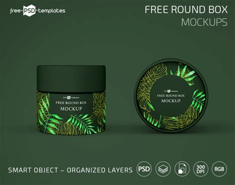 Free Round Shaped Box PSD Mockup Download - DesignHooks