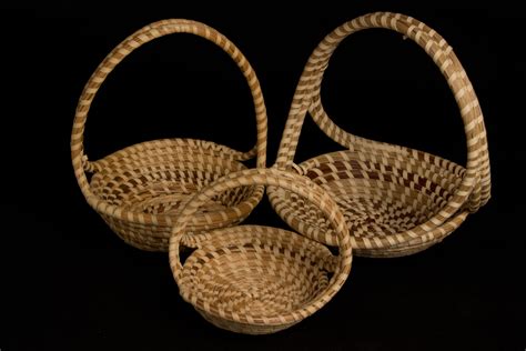 Three Sweet Grass Baskets Indigenous Art Arts And Crafts Philippine Art