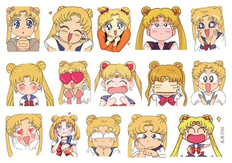 Japan Anime Sailor Moon Cute Deco Seal Stickers Expression Serious 2 Ebay