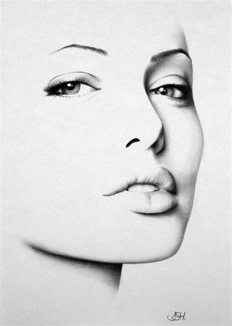 Minimal Ritratto Di Angelina Jolie Stampa Darte Secondo Un Disegno Originale Di Ileana Hunter