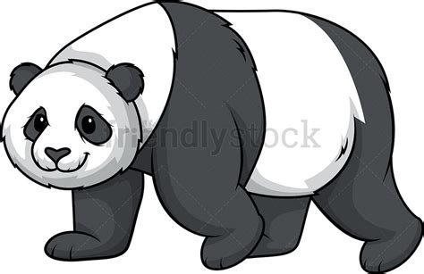 Panda Bear Running Cartoon Clipart Vector Friendlystock